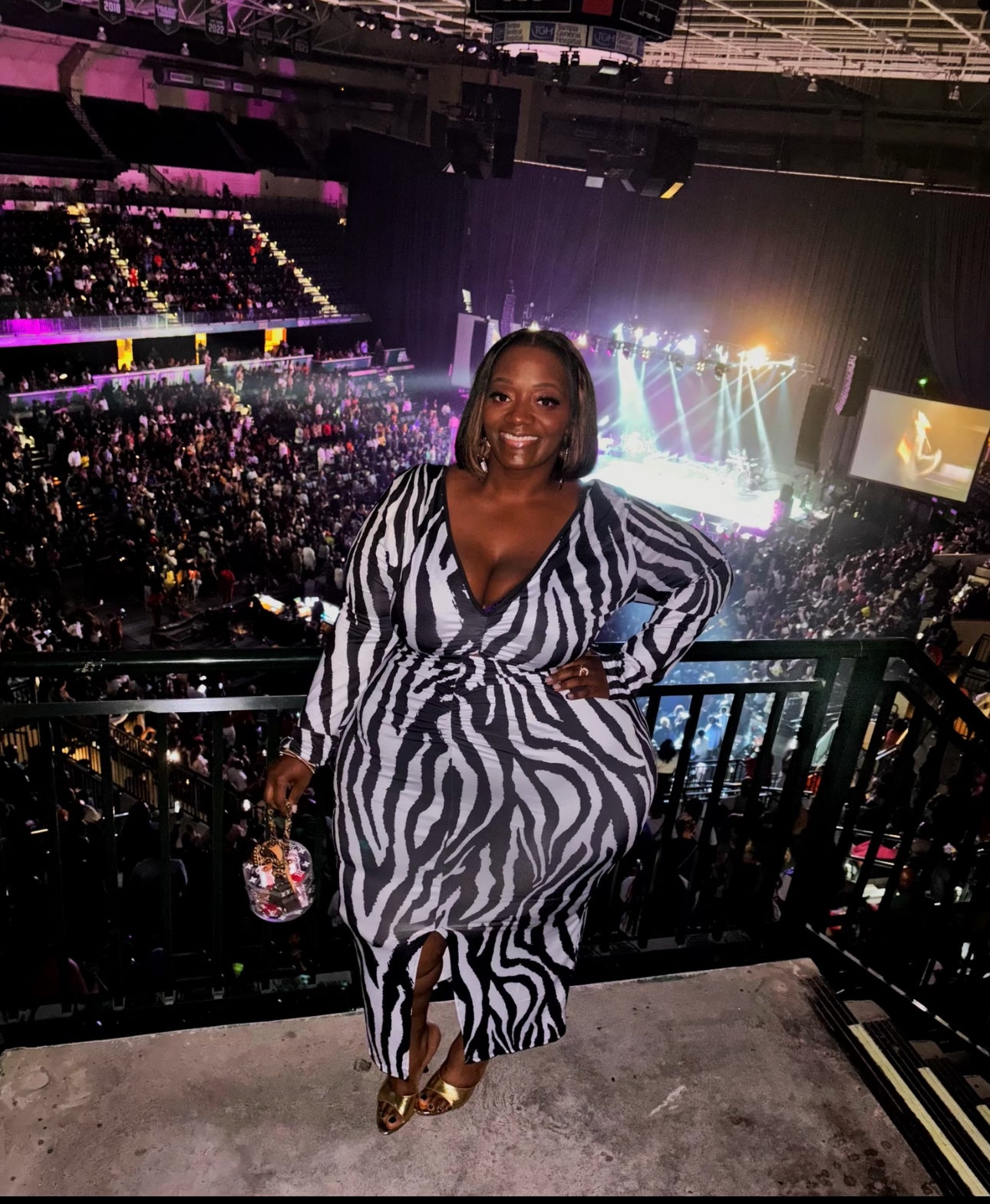 Zebra Print Slit Dress