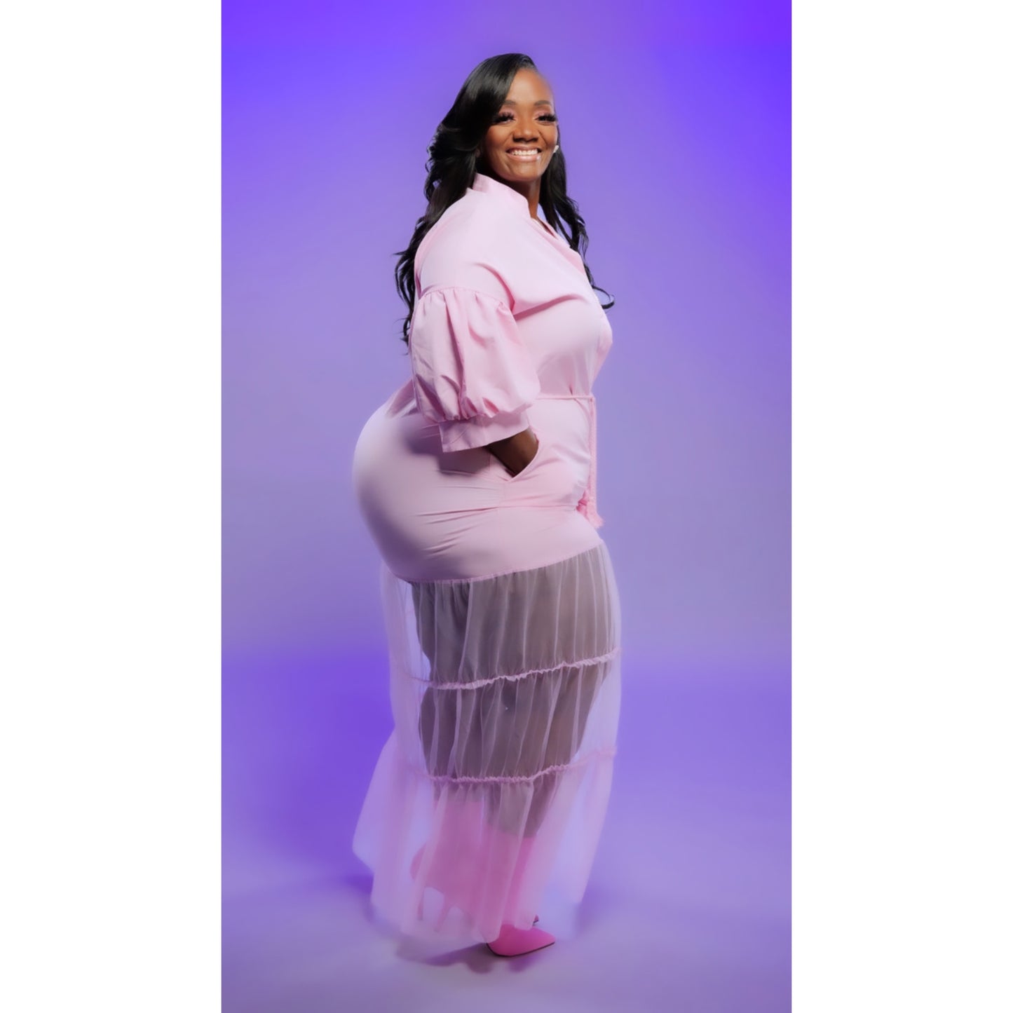 Pink Mesh Dress