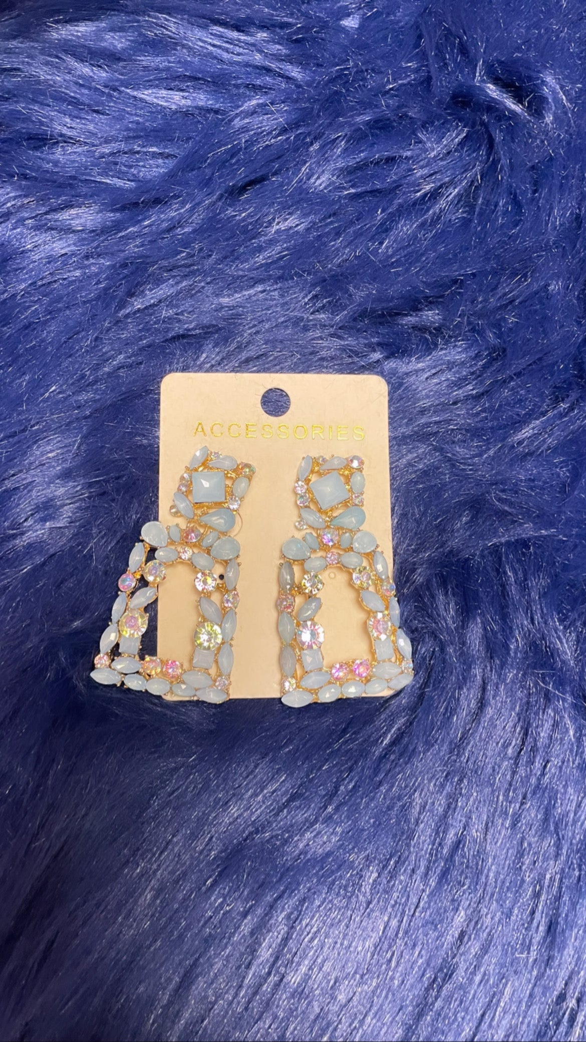 Powder blue Crystal Earring
