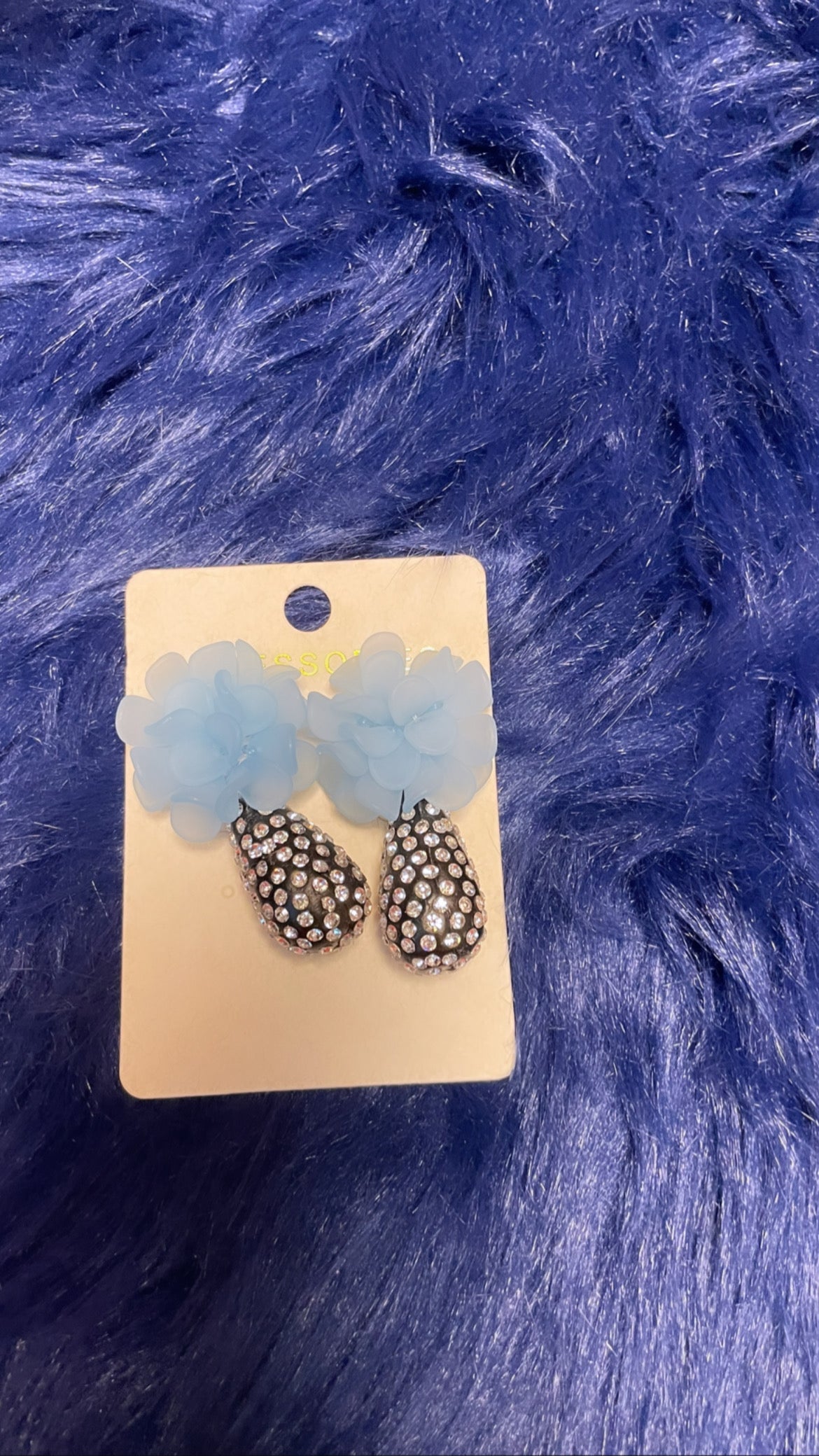 Blue Puff Earring