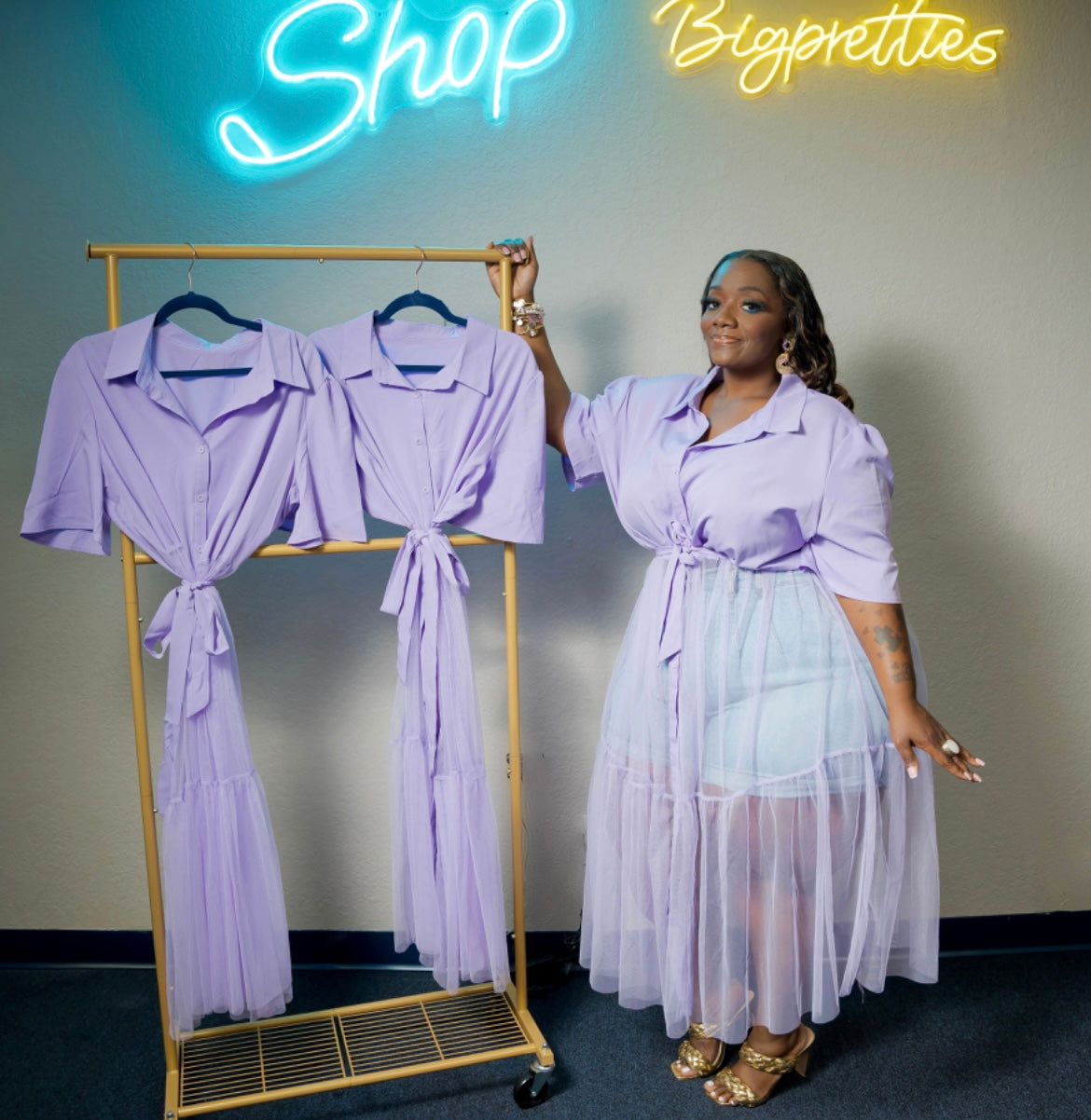 Lilac Mesh Dress