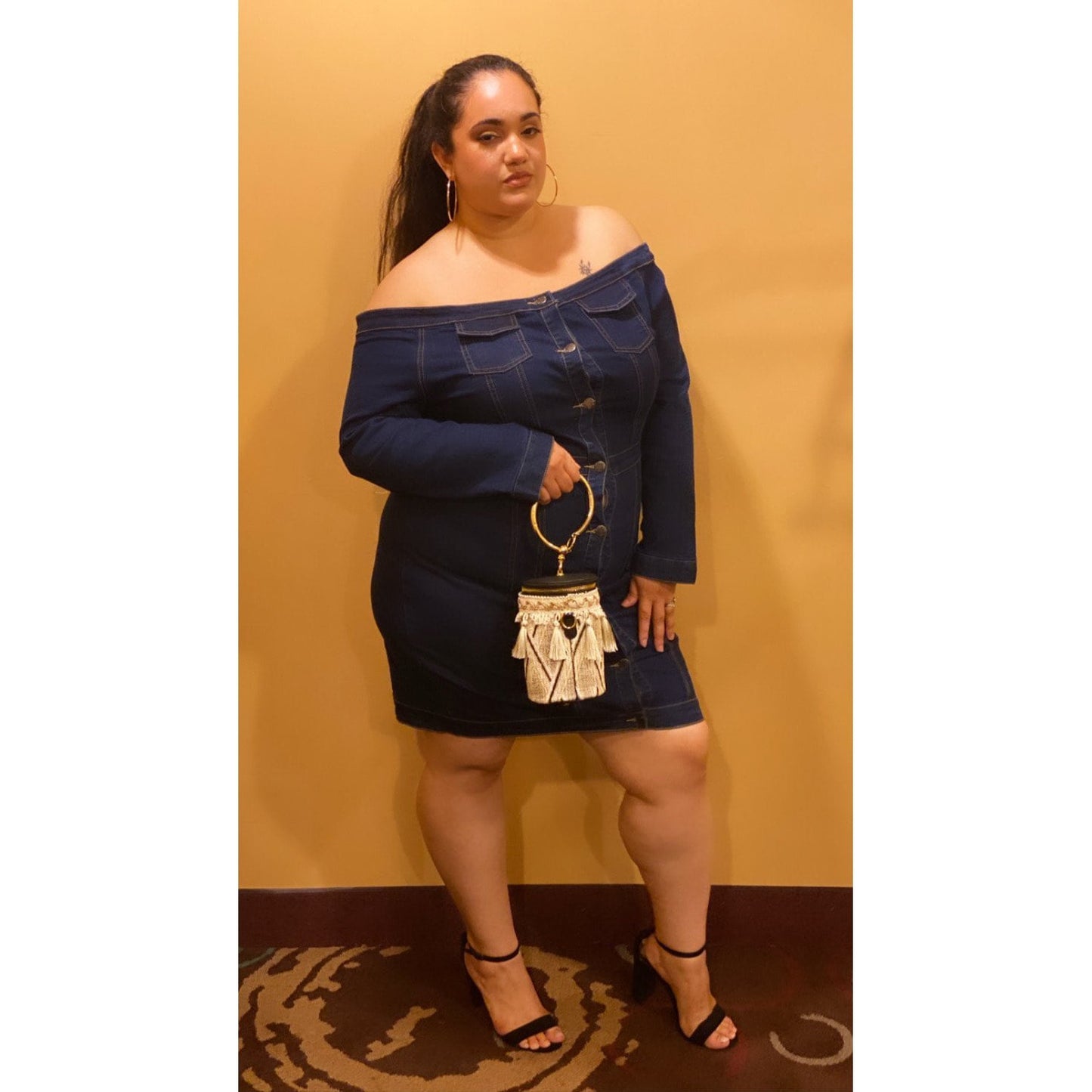 Denim Off Shoulder Dress