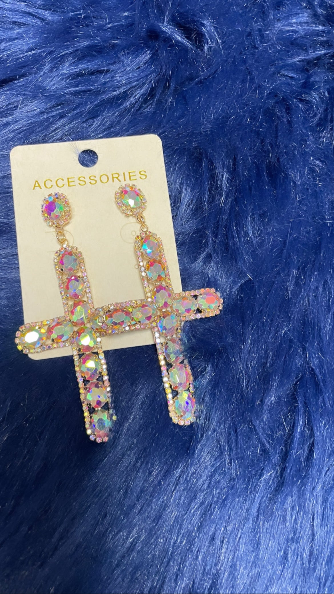 Diamond Cross Earring